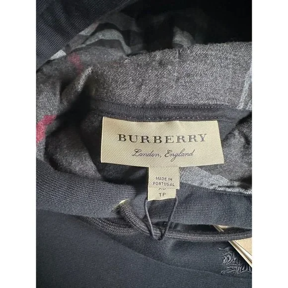 Burberry Claredon Pull Over Hooded Sweatshirt Men Black XS